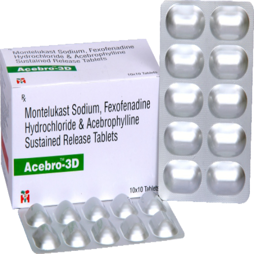 ACEBRO 3D ACEBROPHYLLINE 200 MG(SR) + MONTELUKAST 10 MG + FEXOFENADIN 120 MG TAB