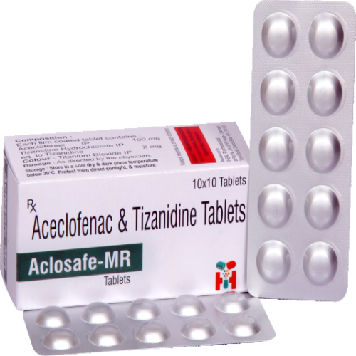 ACLOSAFE MR ACECLOFENEC 100 MG + TIZANIDINE 2 MG TAB