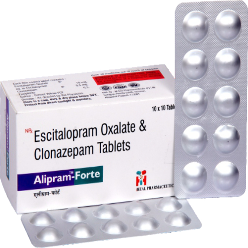 ALIPRAM FORTE ESCITALOPRAM 10 MG + CLONAZEPAM0.5 MG TAB