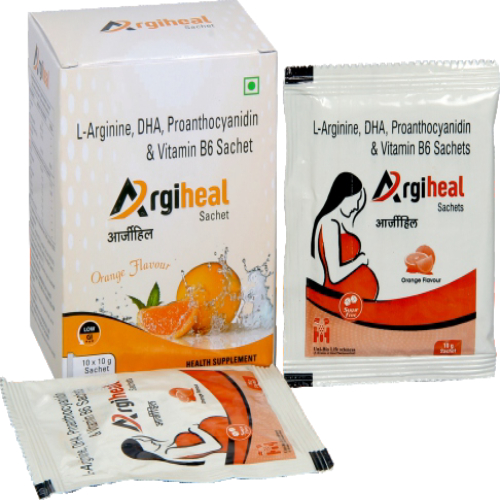 ARGIHEAL SACHET L-ARGININE 3 GM + DHA 200 MG + PROANTHOCYANIDIN 75 MG + VITAMIN B6 2.3 MG SACHET